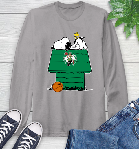 Boston Celtics NBA Basketball Snoopy Woodstock The Peanuts Movie Long Sleeve T-Shirt 6