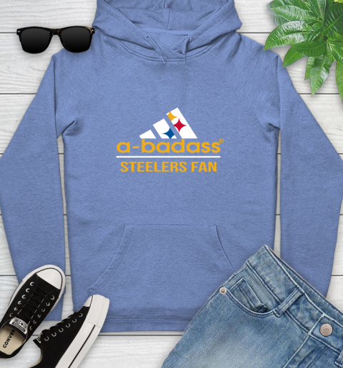 NFL A Badass Pittsburgh Steelers Fan Adidas Football Sports Youth Hoodie 13