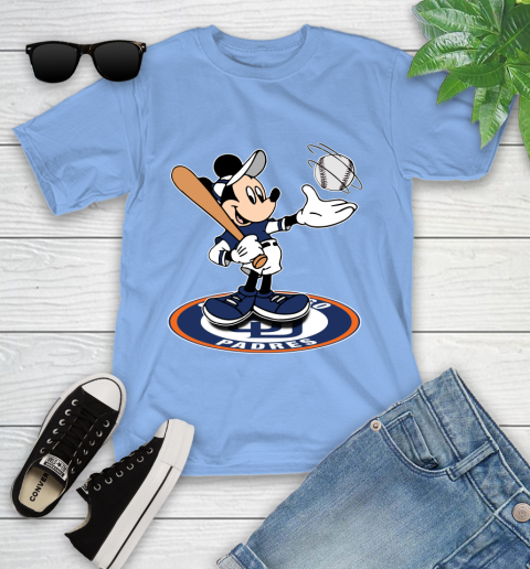 MLB Baseball San Diego Padres Cheerful Mickey Disney Shirt Youth T-Shirt 11