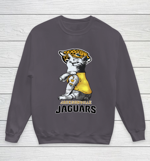 NFL Football My Cat Loves Jacksonville Jaguars Youth Sweatshirt 5