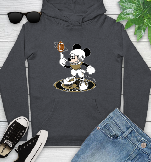 NFL Football New Orleans Saints Cheerful Mickey Disney Shirt Youth Hoodie 8
