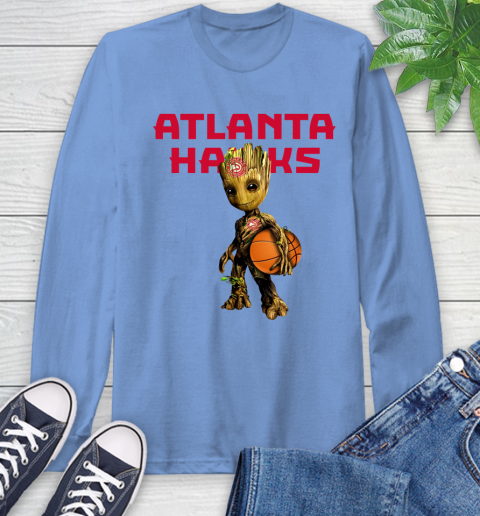 Atlanta Hawks NBA Basketball Groot Marvel Guardians Of The Galaxy Long Sleeve T-Shirt 11