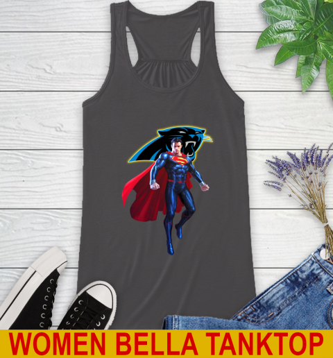 NFL Superman DC Sports Football Carolina Panthers Racerback Tank 12