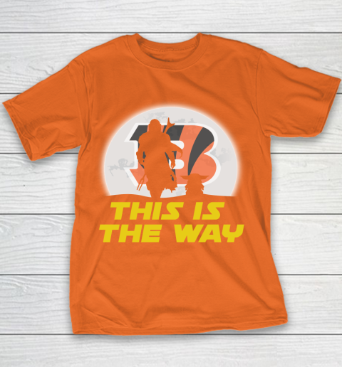 Cincinnati Bengals NFL Football Star Wars Yoda And Mandalorian This Is The Way Youth T-Shirt 4