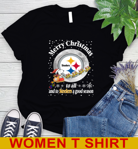 Pittsburgh Steelers Merry Christmas To All And To Steelers A Good Season NFL Football Sports Women's T-Shirt