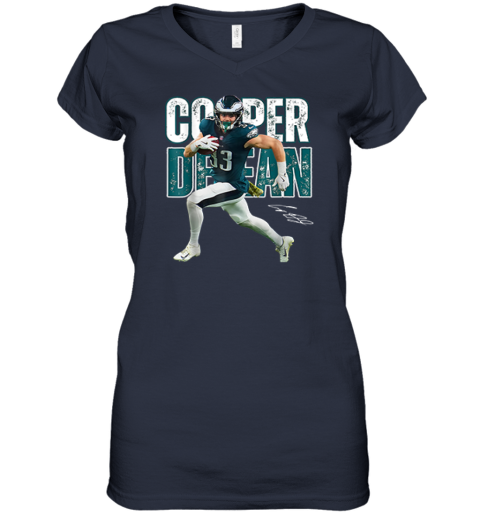 Cooper Dejean Philadelphia Eagles Women's V-Neck T-Shirt l483 cooper dejean philadelphia eagles women v neck t shirt 39 front navy