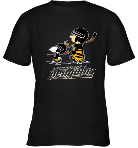 Let's Play Pittsburgh Penguins Ice Hockey Snoopy NHL Youth T-Shirt