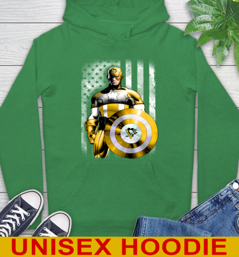 Pittsburgh Penguins NHL Hockey Captain America Marvel Avengers American Flag Shirt Hoodie 8