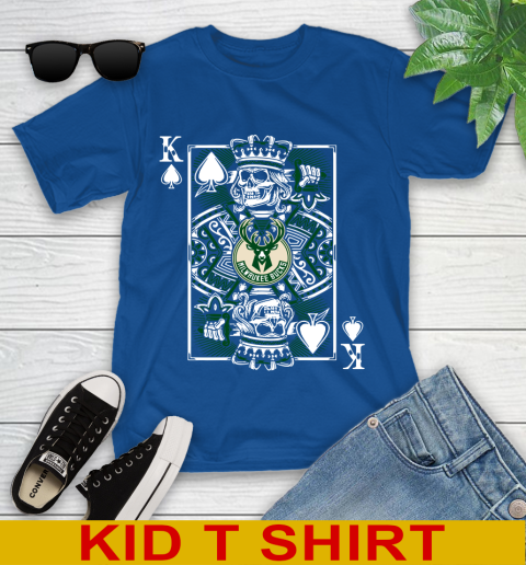 Milwaukee Bucks NBA Basketball The King Of Spades Death Cards Shirt Youth T-Shirt 10