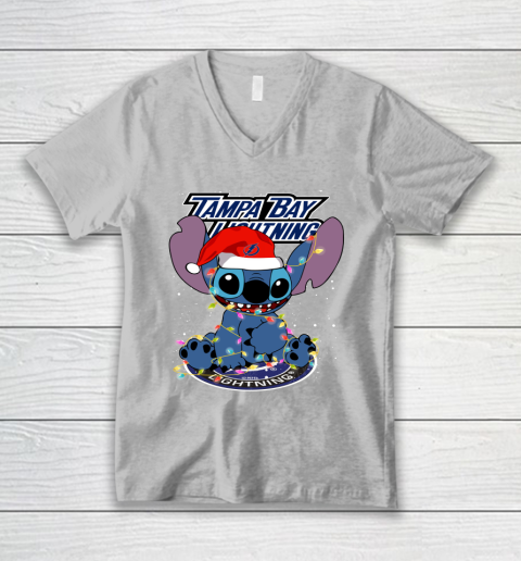 Tampa Bay Lightning NHL Hockey noel stitch Christmas V-Neck T-Shirt 3 Tampa Bay Lightning NHL Hockey noel stitch Christmas V-Neck T-Shirt - Image 3