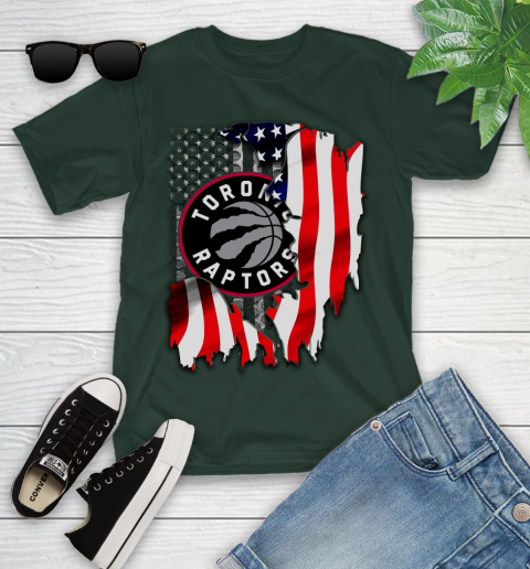 Toronto Raptors NBA Basketball American Flag Youth T-Shirt 5