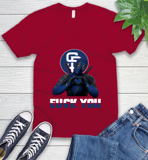 MLB San Diego Padres Deadpool Love You Fuck You Baseball Sports V-Neck T-Shirt 7