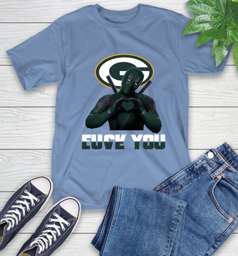 NHL Green Bay Packers Deadpool Love You Fuck You Football Sports T-Shirt 12