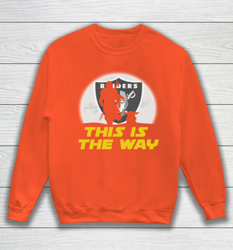Oakland Raiders NFL Football Star Wars Yoda And Mandalorian This Is The Way Sweatshirt 3