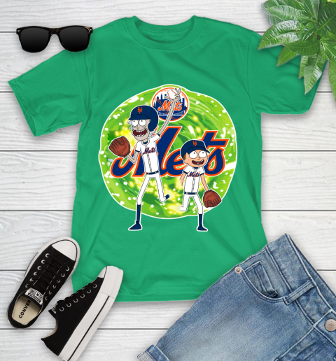 MLB New York Mets Rick And Morty Baseball Sports Youth T-Shirt 6