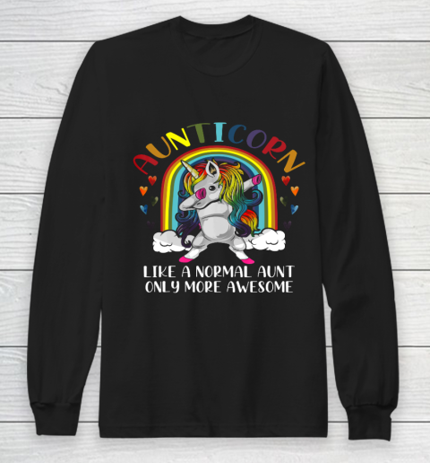 Aunticorn Like An Aunt Only Awesome Dabbing Unicorn Long Sleeve T-Shirt