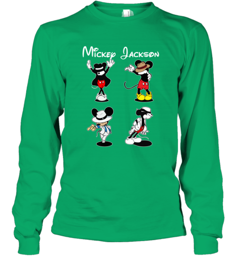 u5rt mickey jackson four style dance micheal jackson youth long sleeve 50 front irish green