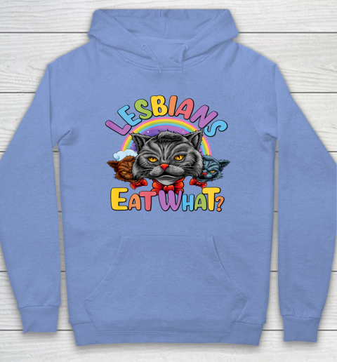 Lesbians Eat What Mug Pussy Cat Funny LGBT Pride Hoodie 8