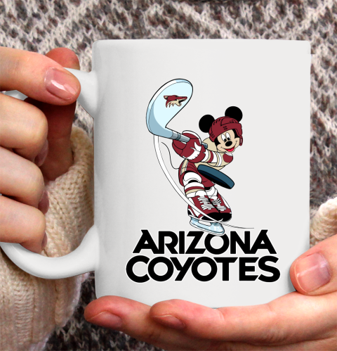 NHL Hockey Arizona Coyotes Cheerful Mickey Mouse Shirt Ceramic Mug 15oz 2