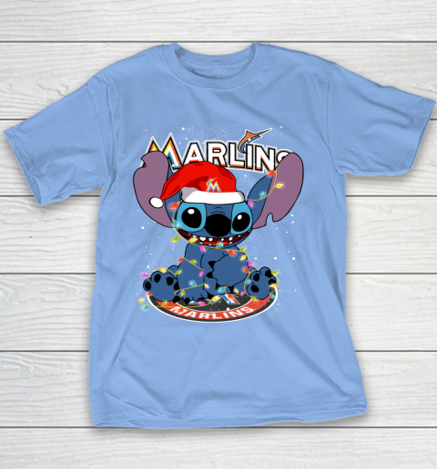 Miami Marlins MLB noel stitch Baseball Christmas Youth T-Shirt 7