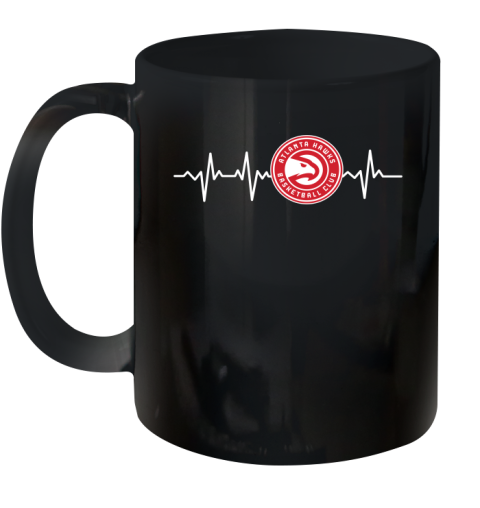 Atlanta Hawks NBA Basketball Heart Beat Shirt Ceramic Mug 11oz