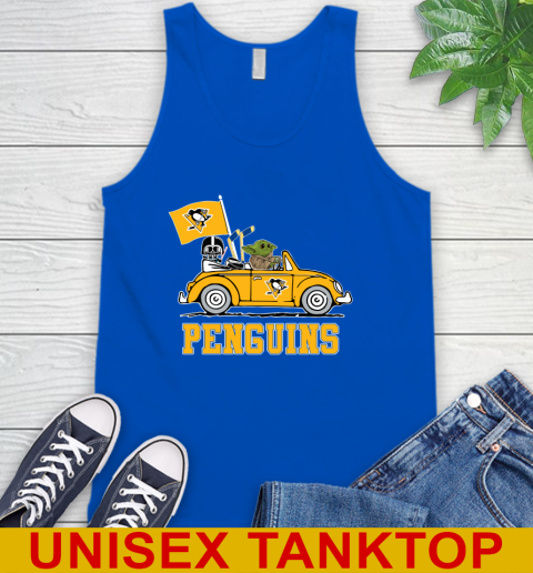 NHL Hockey Pittsburgh Penguins Darth Vader Baby Yoda Driving Star Wars Shirt Tank Top 5