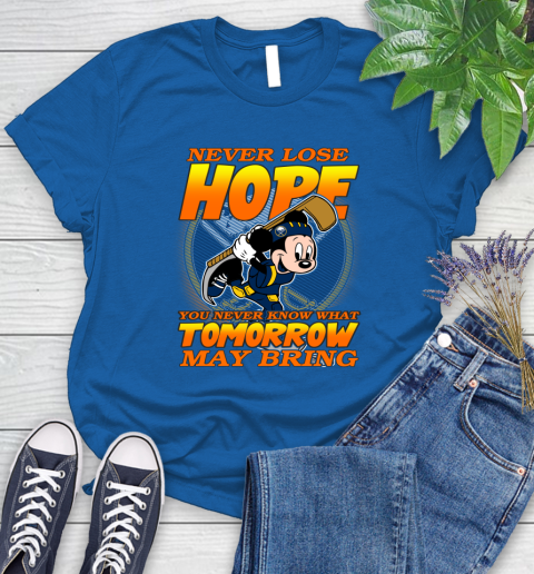 Buffalo Sabres NHL Hockey ootball Mickey Disney Never Lose Hope Women's T-Shirt 12