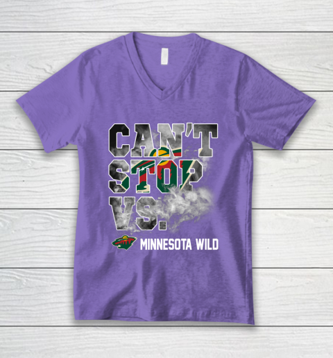 NHL Minnesota Wild Hockey Can't Stop Vs V-Neck T-Shirt 8
