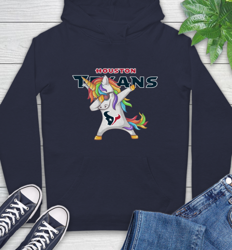 Houston Texans NFL Football Funny Unicorn Dabbing Sports Hoodie 4