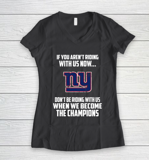 NFL New York Giants Football We Become The Champions Women's V-Neck T-Shirt 6