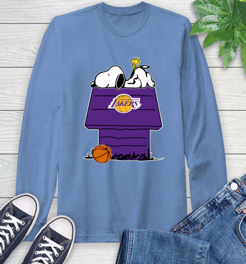 Los Angeles Lakers NBA Basketball Snoopy Woodstock The Peanuts Movie Long Sleeve T-Shirt 11
