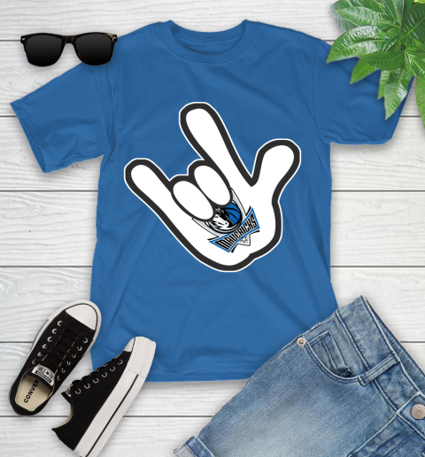 Dallas Mavericks NBA Basketball Mickey Rock Hand Disney Youth T-Shirt 9