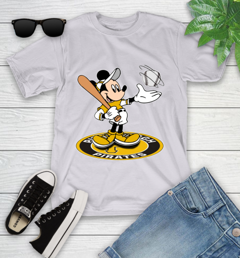 MLB Baseball Pittsburgh Pirates Cheerful Mickey Disney Shirt Youth T-Shirt 4