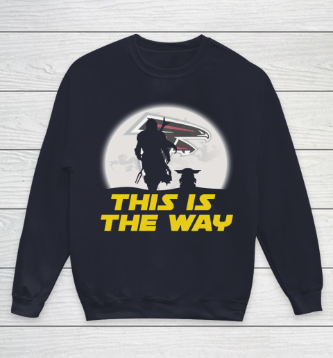 Atlanta Falcons NFL Football Star Wars Yoda And Mandalorian This Is The Way Youth Sweatshirt 2