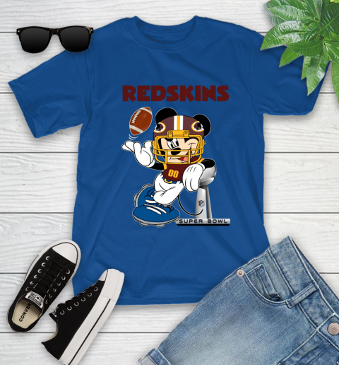 NFL Washington Redskins Mickey Mouse Disney Super Bowl Football T Shirt Youth T-Shirt 9