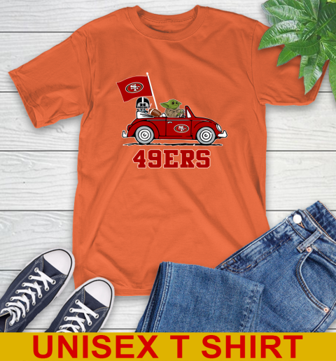 NFL Football San Francisco 49ers Darth Vader Baby Yoda Driving Star Wars Shirt T-Shirt 5