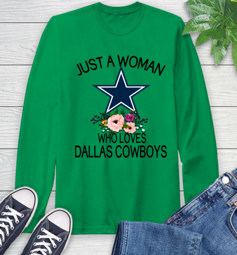 NFL Just A Woman Who Loves Dallas Cowboys Football Sports Long Sleeve T-Shirt 5