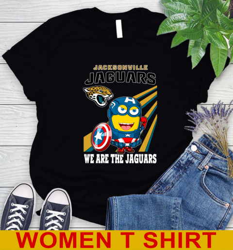 NFL Football Jacksonville Jaguars Captain America Marvel Avengers Minion Shirt Women's T-Shirt
