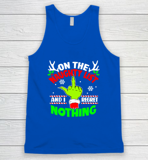 Funny On The List Of Naughty And I Regret Nothing Christmas Tank Top 3