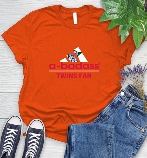 MLB A Badass Minnesota Twins Fan Adidas Baseball Sports Women's T-Shirt 3