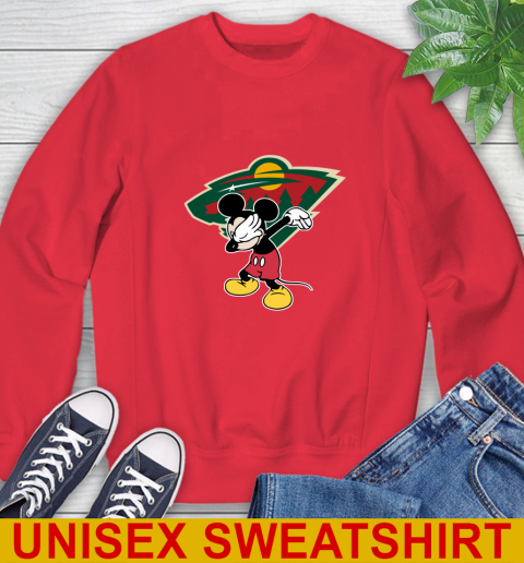 Minnesota Wild NHL Hockey Dabbing Mickey Disney Sports Sweatshirt 10