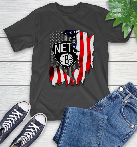Brooklyn Nets NBA Basketball American Flag T-Shirt