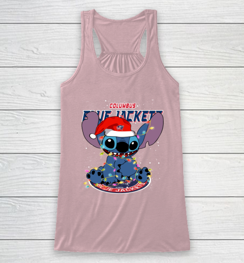 Columbus Blue Jackets NHL Hockey noel stitch Christmas Racerback Tank 5