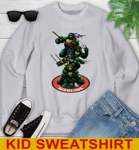 MLB Baseball Miami Marlins Teenage Mutant Ninja Turtles Shirt Youth Sweatshirt 4