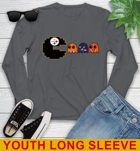 Pittsburgh Steelers NFL Football Pac Man Champion Youth Long Sleeve 9