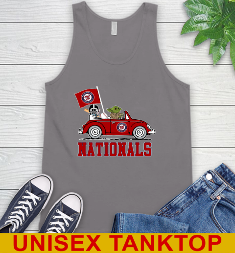 MLB Baseball Washington Nationals Darth Vader Baby Yoda Driving Star Wars Shirt Tank Top 7