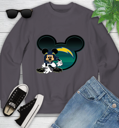 NFL Los Angeles Chargers Mickey Mouse Disney Football T Shirt Youth Sweatshirt 6