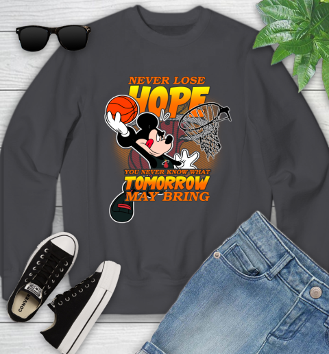 Miami Heat NBA Basketball Mickey Disney Never Lose Hope Youth Sweatshirt 5