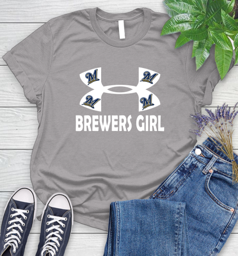 MLB Milwaukee Brewers Under Armour Baseball Sports Women's T-Shirt 5