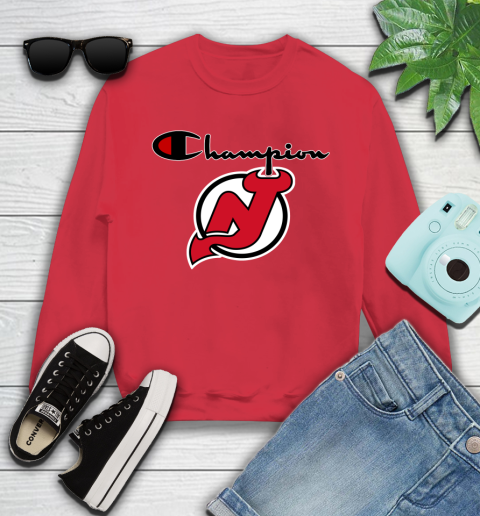 NHL Hockey New Jersey Devils Champion Shirt Youth Sweatshirt 5